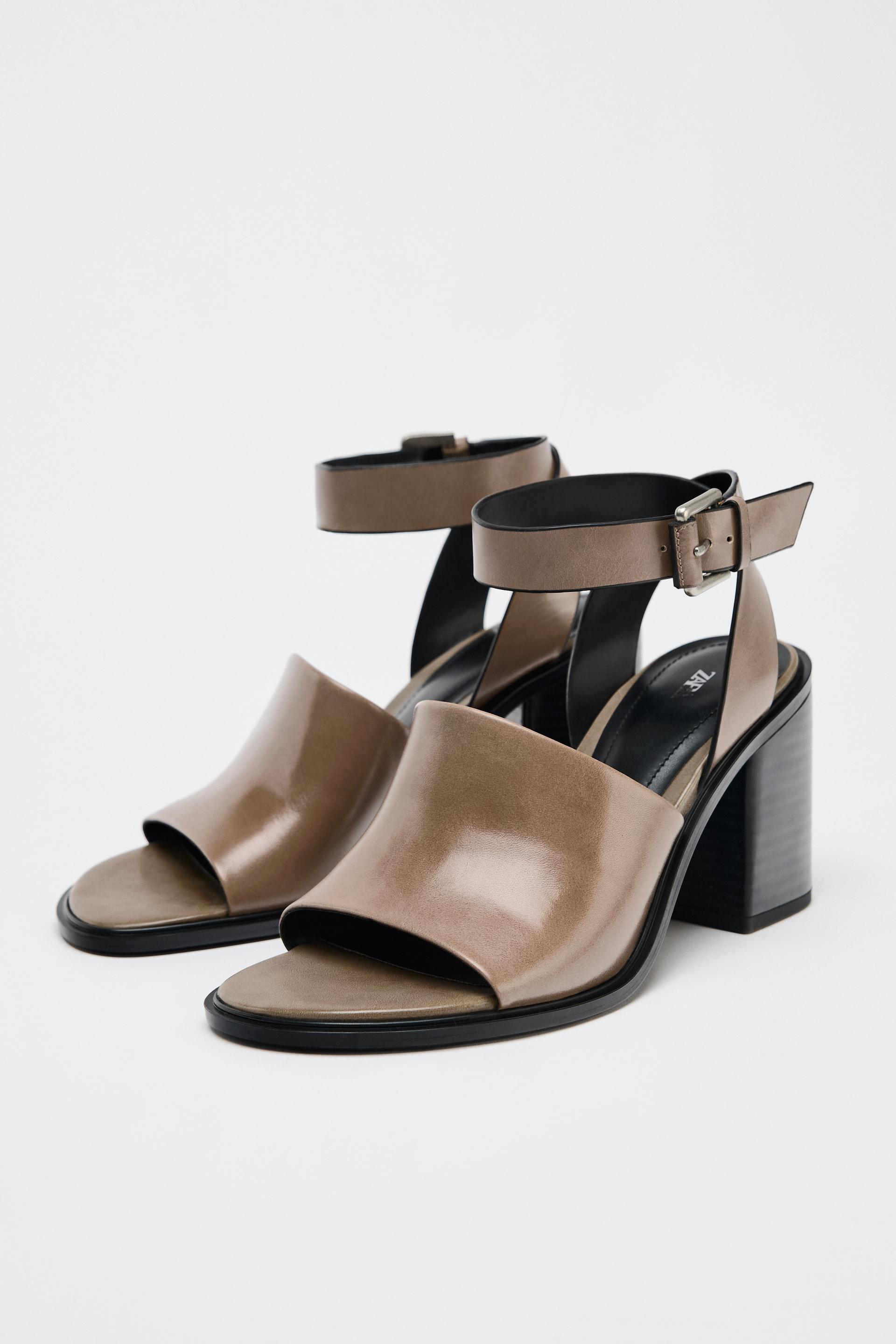 HEELED LEATHER SANDALS