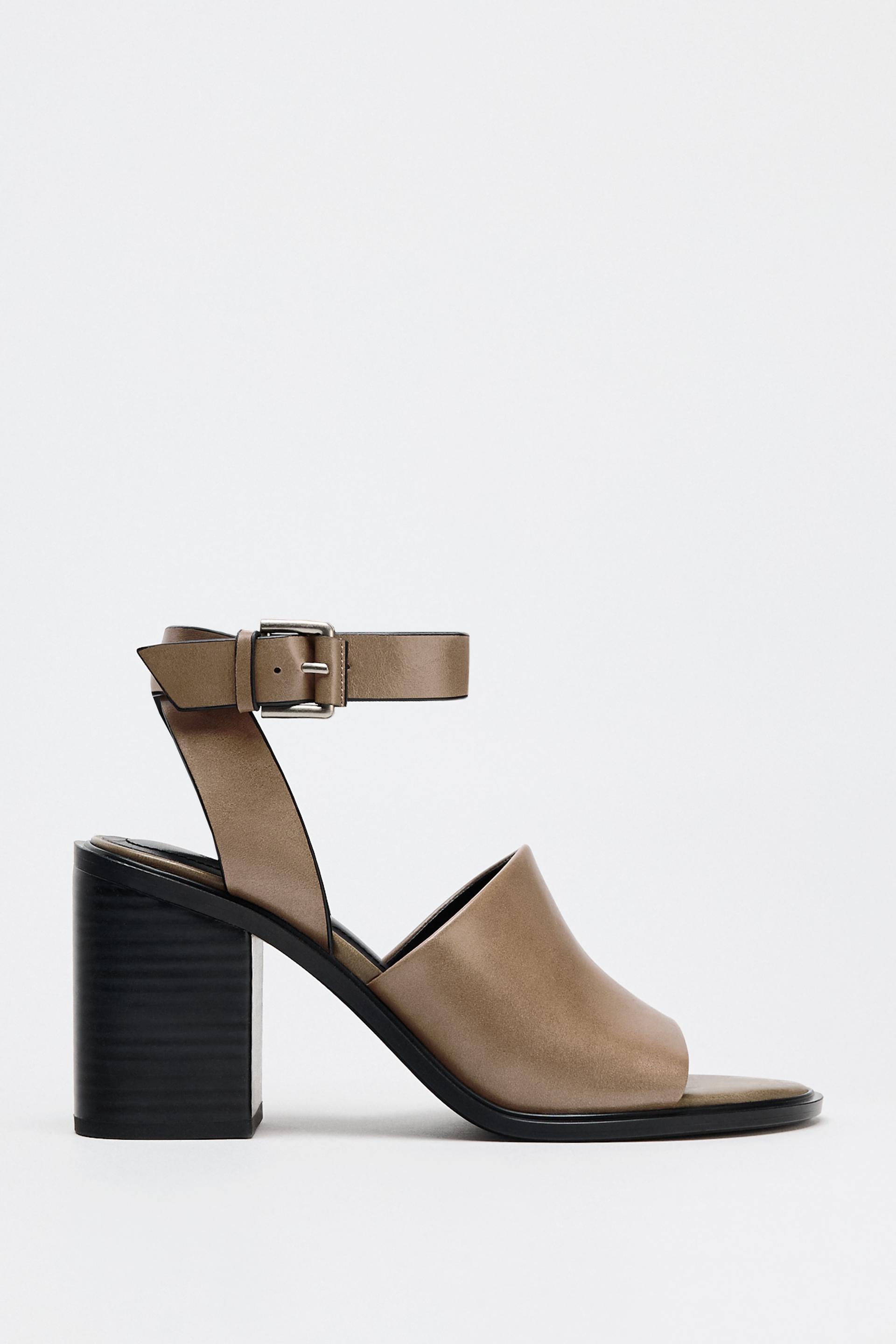 HEELED LEATHER SANDALS