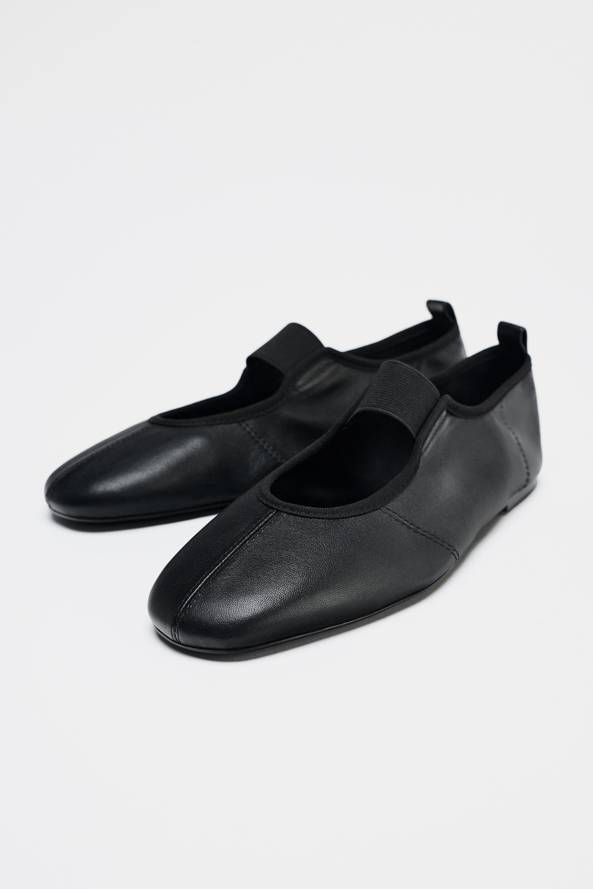 ELASTIC LEATHER BALLERINAS