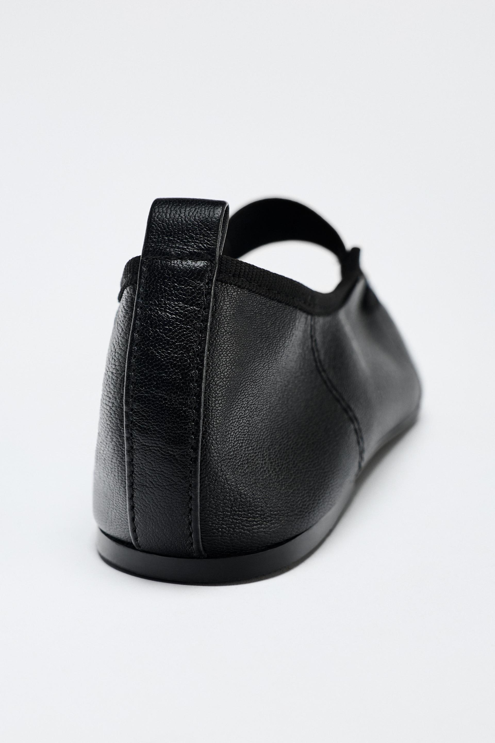 ELASTIC LEATHER BALLERINAS