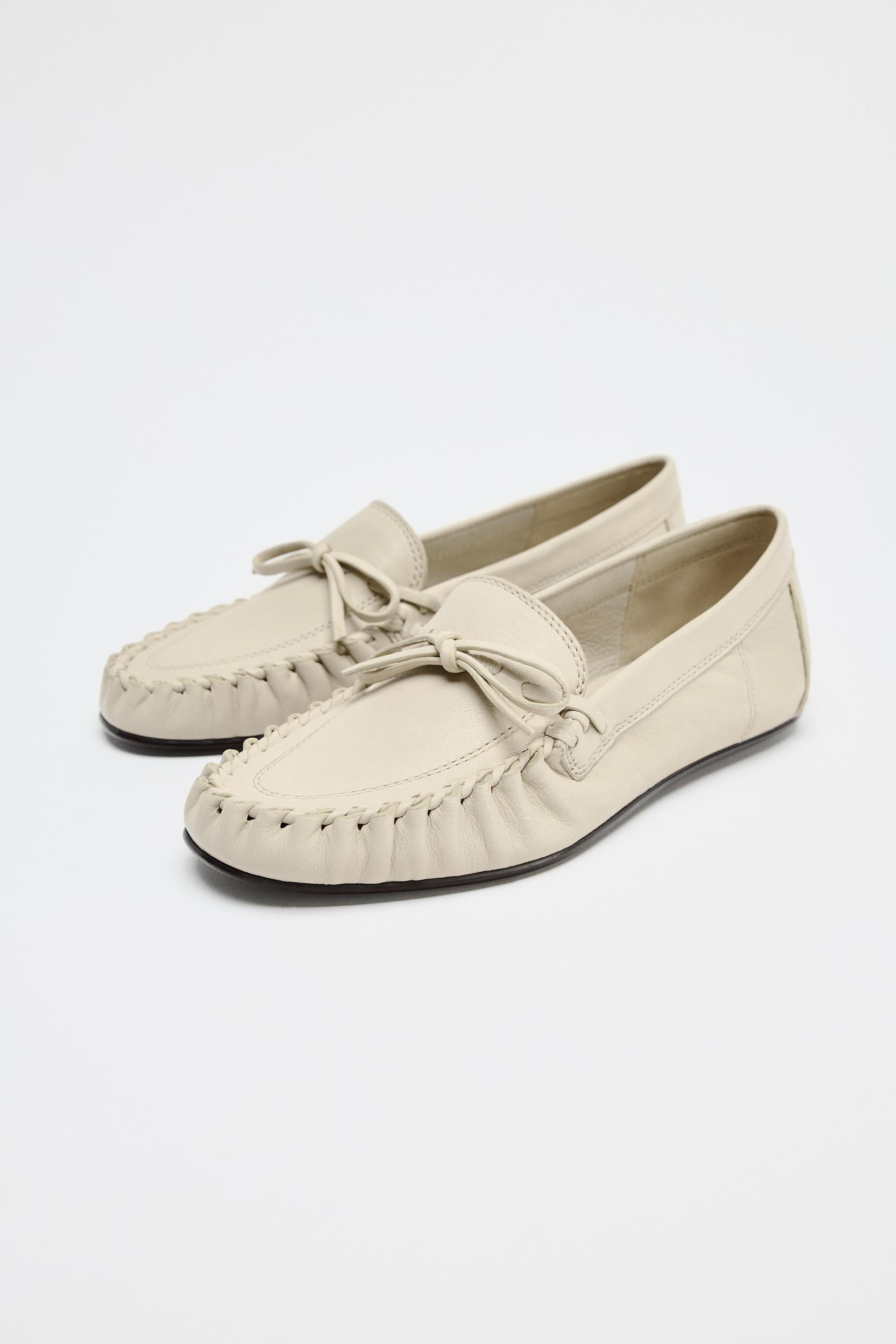 SOFT GATHERED LEATHER LOAFERS