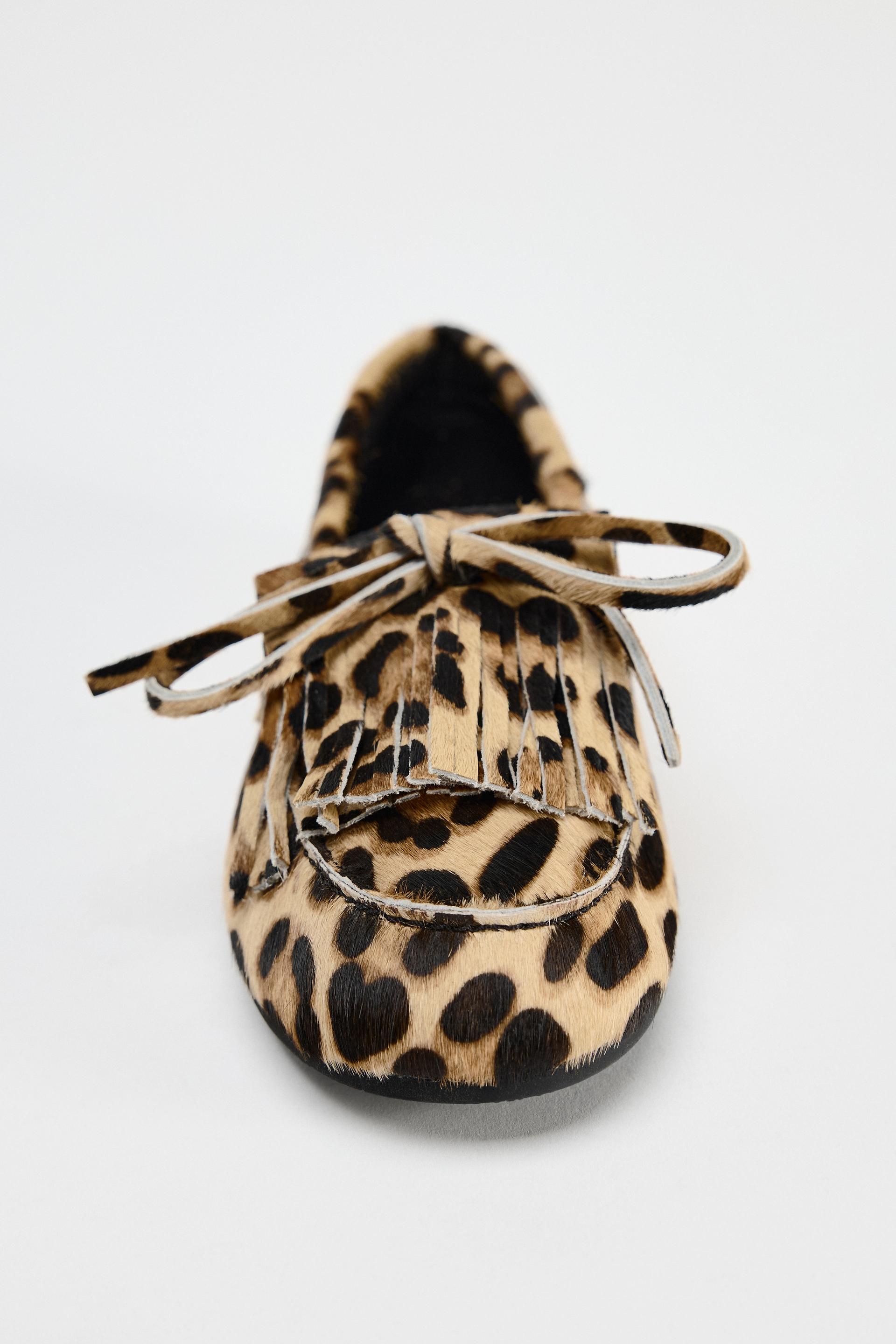 ANIMAL PRINT LEATHER AND SHEEPSKIN LOAFERS