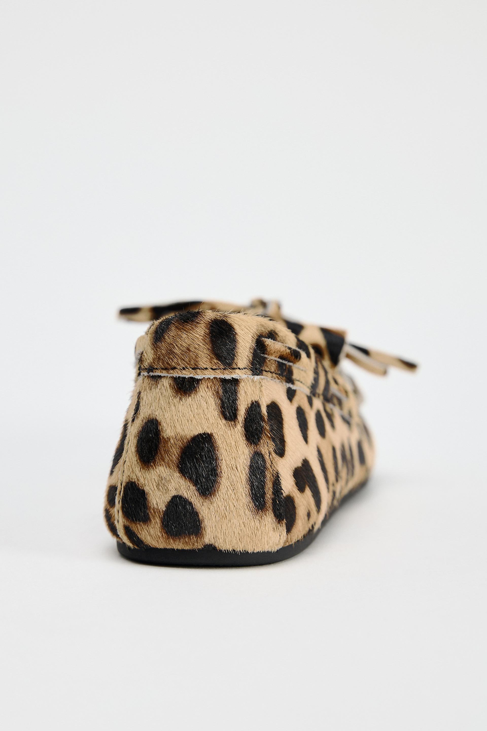 ANIMAL PRINT LEATHER AND SHEEPSKIN LOAFERS