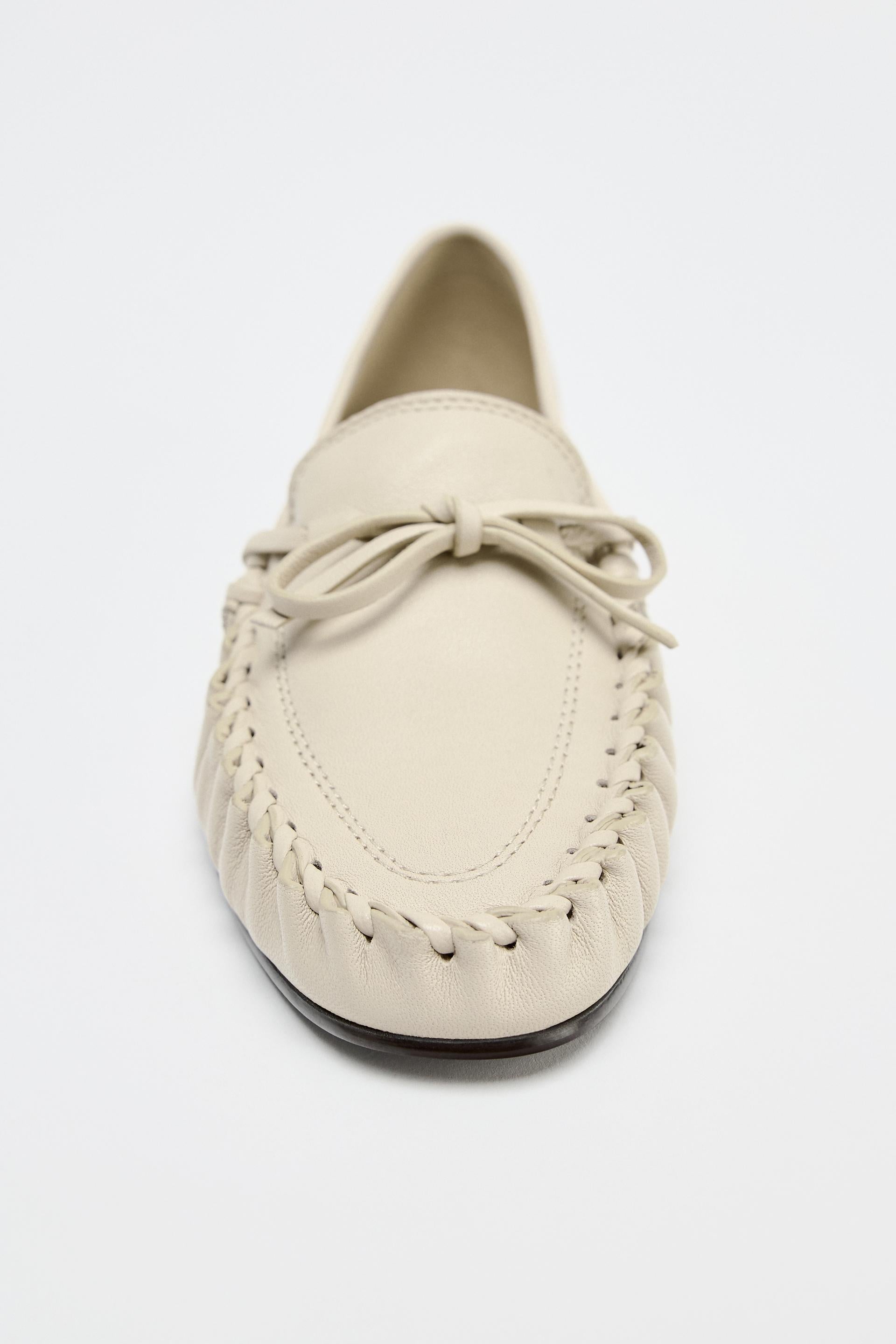 SOFT GATHERED LEATHER LOAFERS