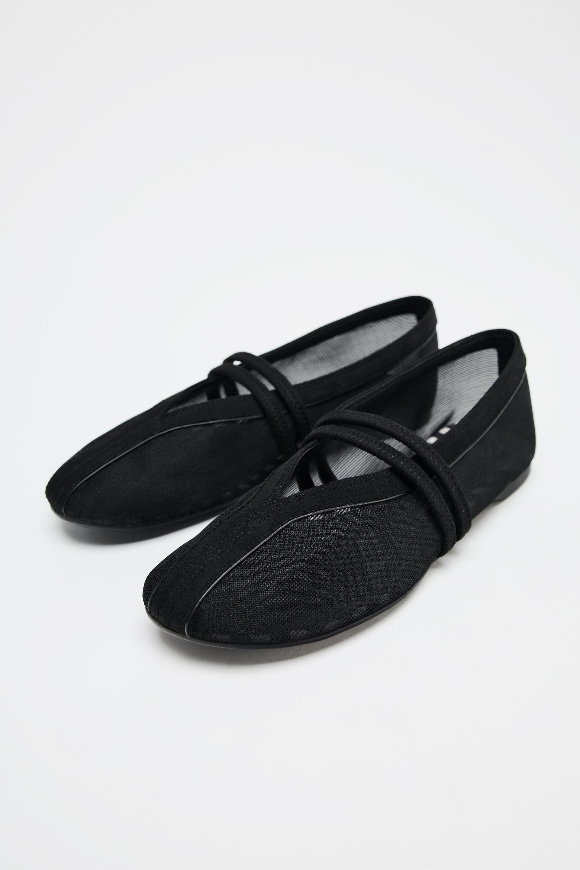 DOUBLE STRAP MESH BALLERINAS