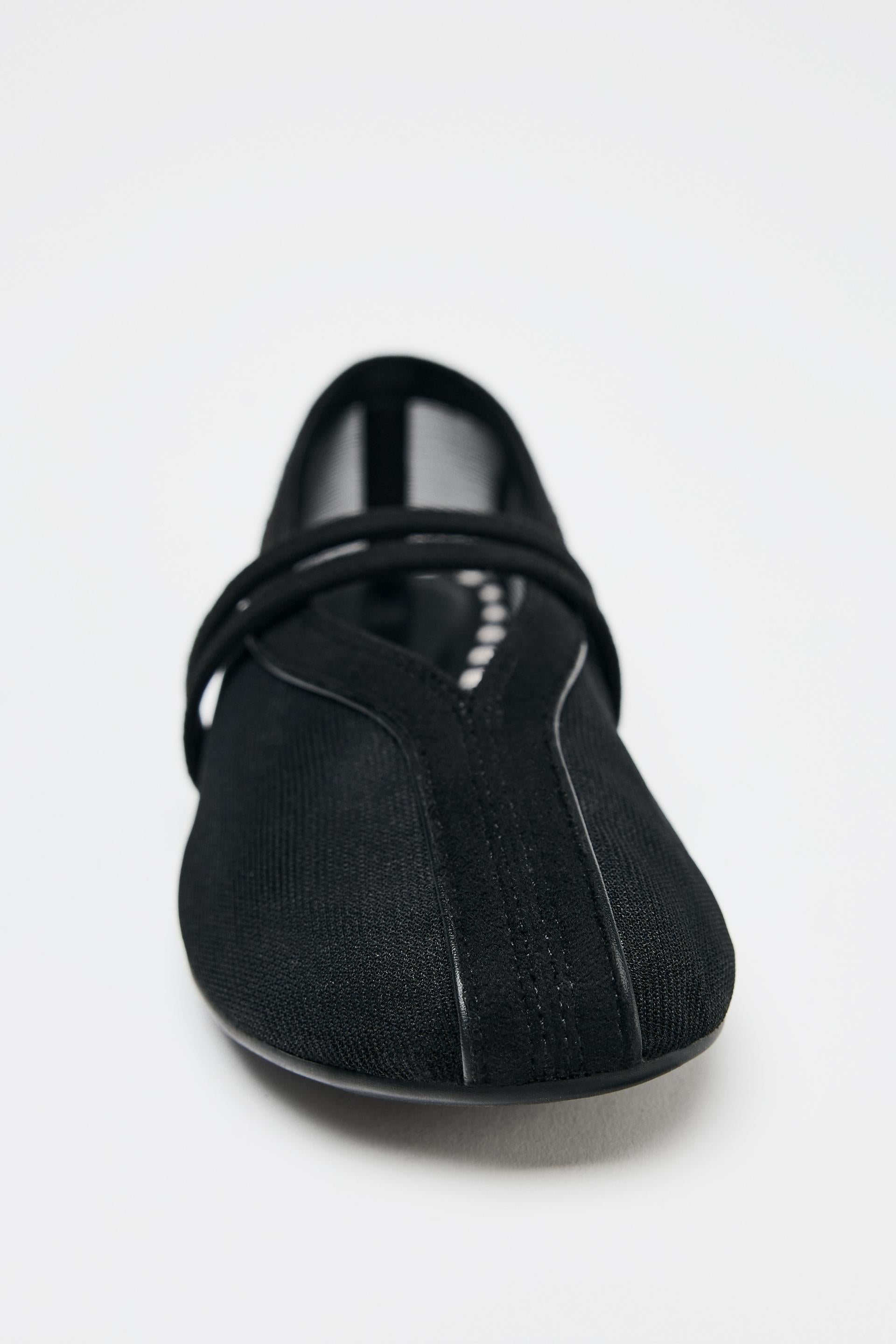 DOUBLE STRAP MESH BALLERINAS