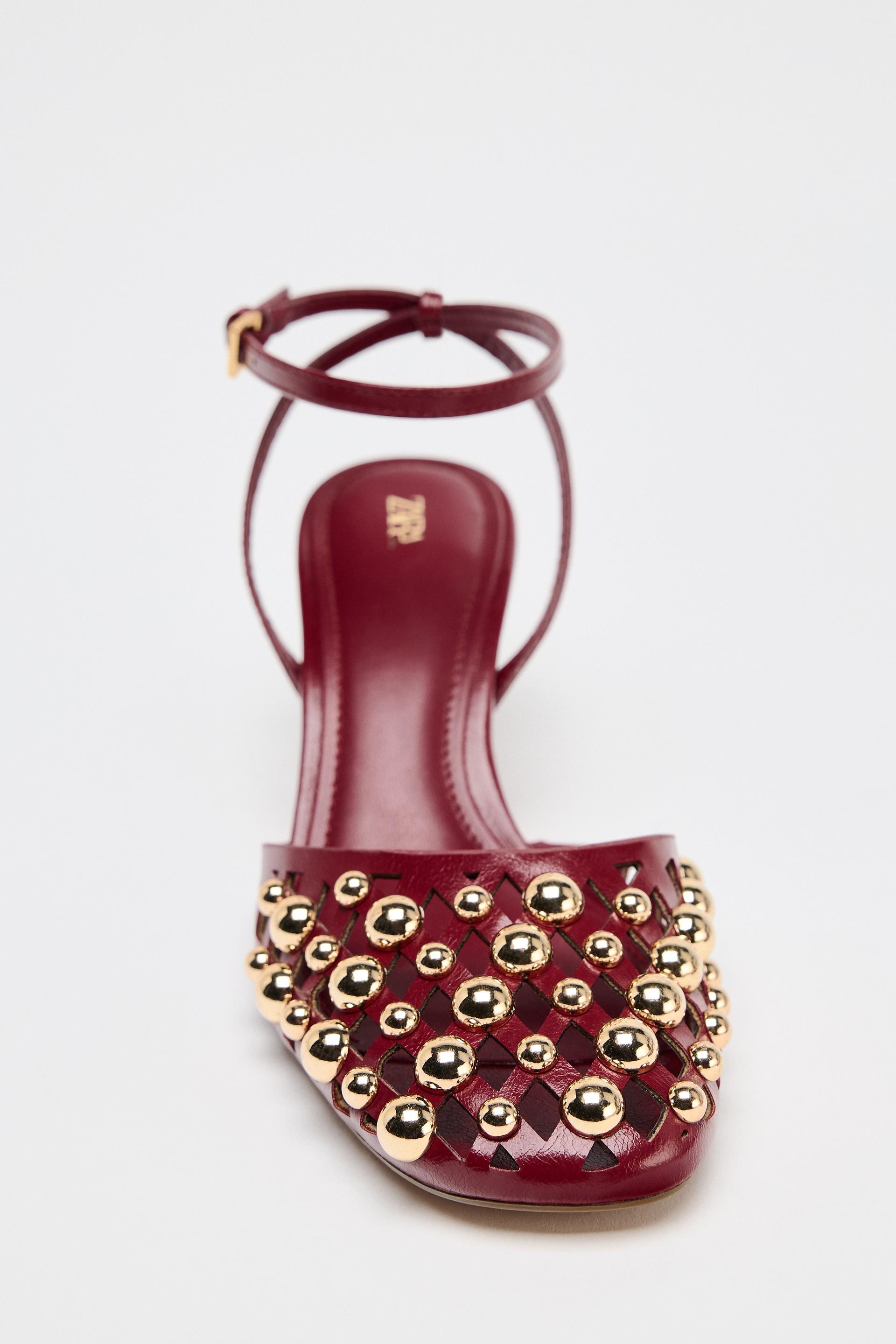 SLINGBACK HIGH HEELS WITH STUDS